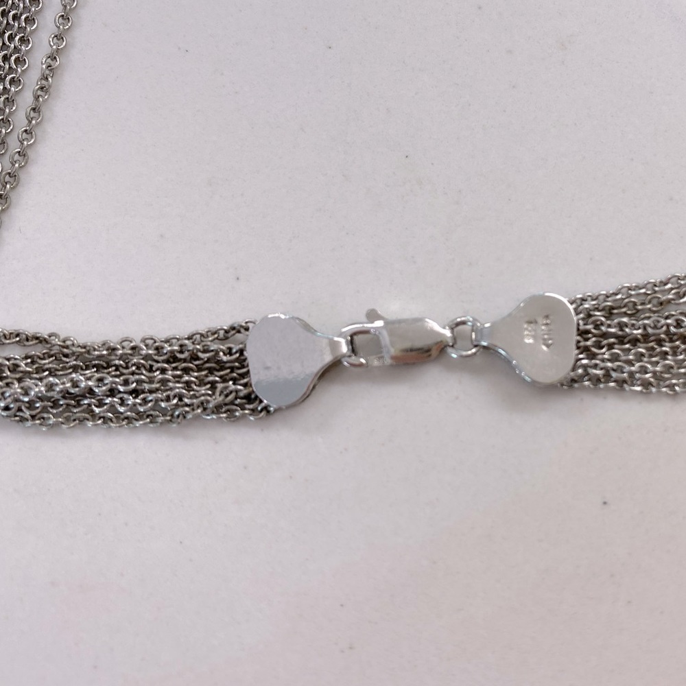 Heart Necklace, Sterling Silver, Multi-Strand - Picture 4 of 7